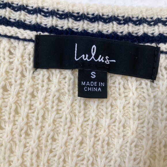 Lulus Ivory Short Sleeve Button-Front Sweater Top - Picture 3 of 4